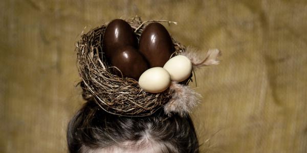 Coupe de 'vogelnest met chocolade Paaseieren'