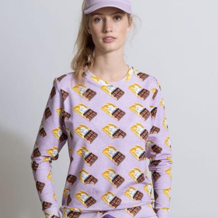 Pyjama, sweater met chocoladeprint
