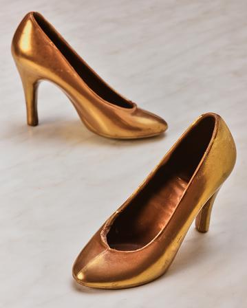 Gouden pump van chocolade