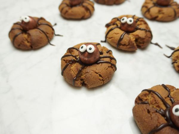 Haloween chocolade spinnen koekjes